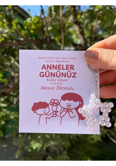 15 Adet İnci Yıldız Anahtarlık Nikah Düğün Kına Nişan Sünnet Hafizlik Vers. 25