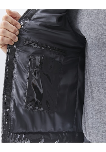 Rugan Deri Yelek Siyah Parlak Renk