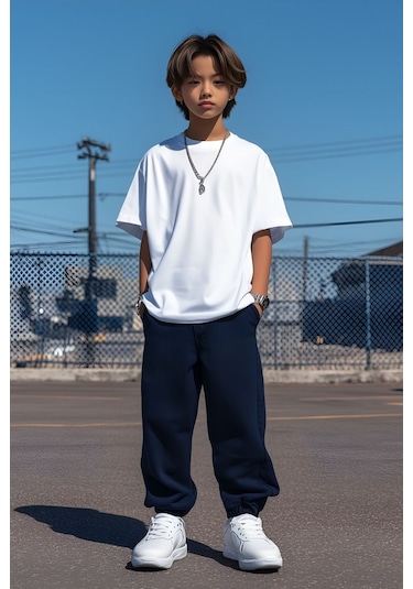 Beyaz Çocuk T-shirt Kız Erkek Unisex %100 Pamuk Beyaz