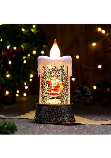 Novahub Yeni Yaşlı Yaratıcı Süsleme Sırt Parlayan Noel Mum Mum Masaüstü Lambası Lambası Gece Çantası Bronz Adam 20 Wh 20