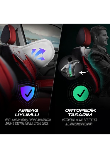 Panda Prag Serisi Pike Kumaş Oto Koltuk Kılıfı   - Tam Set