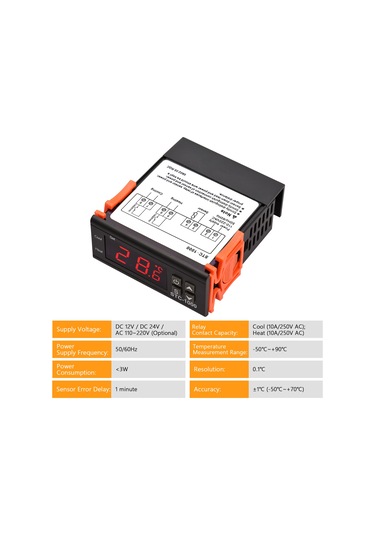 Ac 110-220v Dijital Sıcaklık Kontrol Cihazı Stc-1000 Akıllı Sıcaklık Siyah