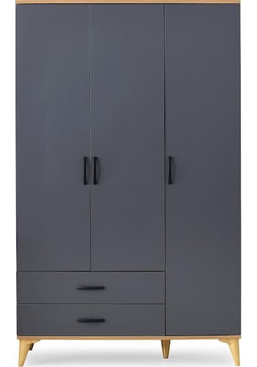 Kumsal 3 Kapılı 2 Çekmeceli Gardrop Elbise Dolabı 120x48x195cm 001
