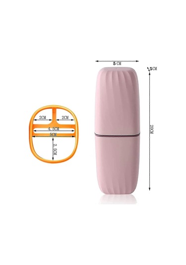 Seyahat Diş Fırçası Kutusu, Taşınabilir Diş Macunu Bardağı Diş Fırçası Düzenleyici, Kamp Yürüyüş Okul Banyo Seyahat Kupa Düzenleyici 2 Parça, Mavi, Pembe