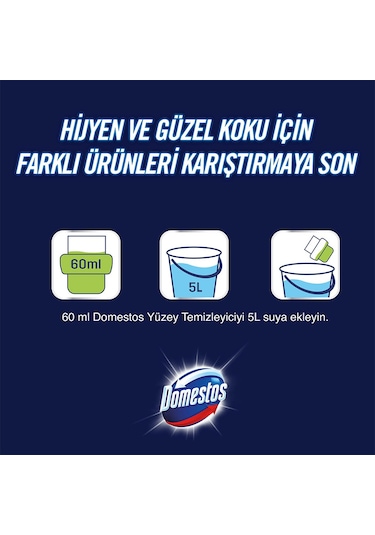 Domestos Çamaşır Suyu Dağ Esintisi 3 x 750 ML + Domestos Çam Yüzey Temizleyici 1500 ML