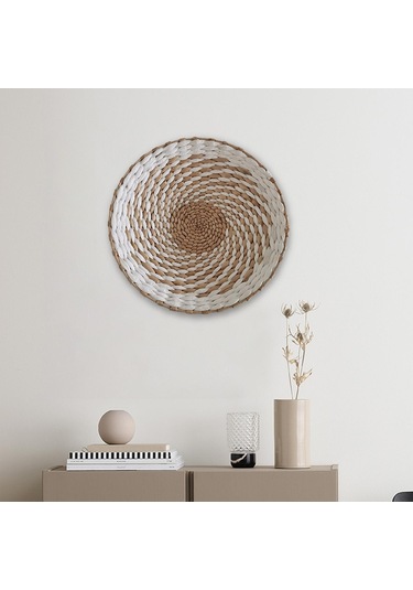 Suntek Magideal Dokuma Sepet Duvar Dekoru Fuaye Veranda Çiftlik Beyaz-30cm