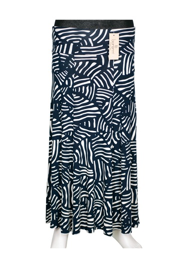 Barem Kadın Arzu Korsajlı 6 Parçalı Egzotik Yapraklar Lacivert Etek Lacivert