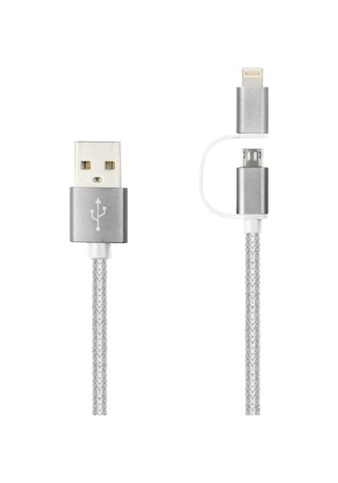 Linktech K555 2In1 Micro Usb + İphone Uyumlu 1.2Mt Şarj Ve Data Kablosu (366816962)