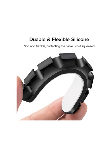 Symbee Mutfak Aletleri Şarj Kablosu Düzenleyici, 5 Delikli Silikon固线夹, Siyah 5 Adet/set, Kabloları Topla Ve Düzenle Siyah