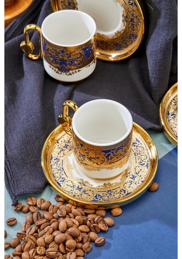 Cooker Royal Crest 90 Ml 6 Kişilik Porselen Kahve Fincan Takımı Ckr3869 ...