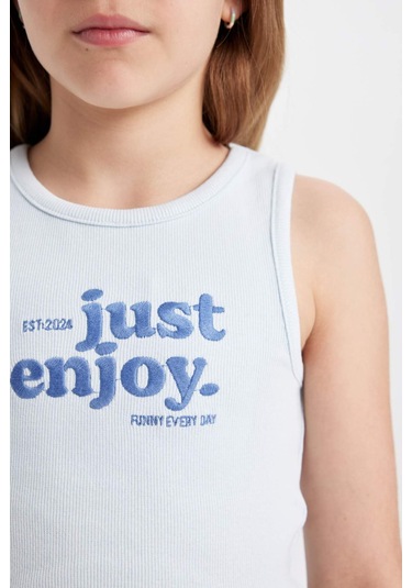 DeFacto Kız Çocuk Bisiklet Yaka Baskılı Atlet C4717A824SMBE61