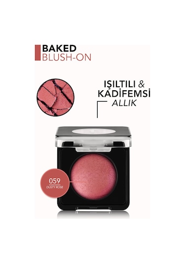 Baked Blush-On Yüksek Pigmentli & Doğal Işıltılı Fırınlanmış Allık 059 Dusty Rose