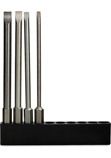 Cc Globall 4 Adet Manyetik Oluklu Tornavida Ucu Seti 1/4 Inç Hex Shank 100mm Uzun 3mm / 4mm / 5mm / 6mm Düz Uçlu Tornavida Bit Seti