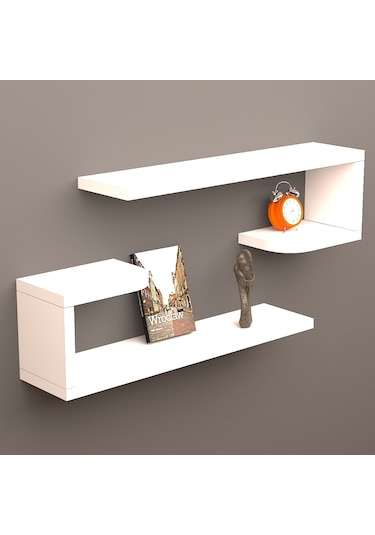 Mbesmobilya Mbes Mobilya Dekoratif Raf Beyaz ( Stoktan Hızlı Kargo )