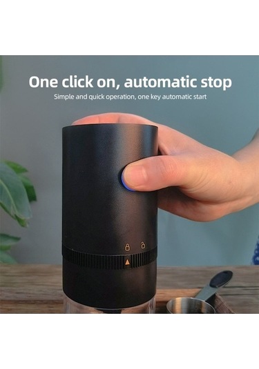 Ulzyvf Usb Şarjlı 12 Ayarlı Seramik Kahve Değirmeni - Taşınabilir Espresso, French Press İçin Fırça Hediyeli Siyah Siyah