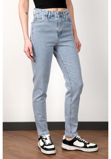 Giysa Kadın Yüksek Bel Lyc Skinny Jean Açık Mavi
