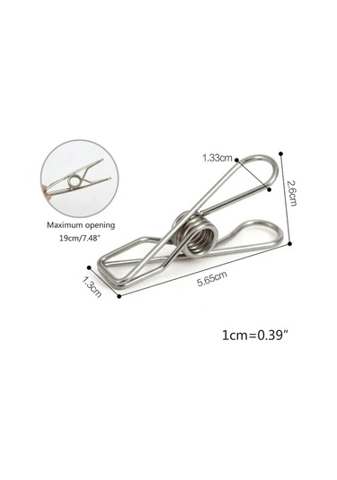 20 Adet-20 Adet Çok Amaçlı Rüzgar Geçirmez Clothespin Paslanmaz Çelik Deniz Sınıfı Dayanıklı Mandal Metal Asılı Klipler Elbise Havlu Çorap