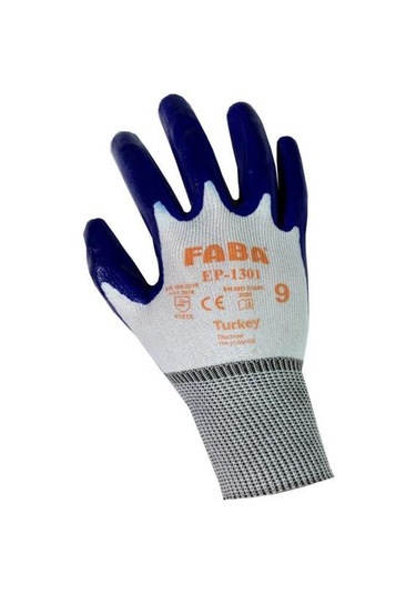 Faba Ep-1301 Lacivert Nitril Polyester Eldiven No 9