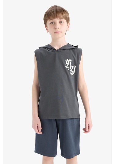 Defacto Erkek Çocuk Beli Lastikli Basic Düz Şort E0161a825smgr499 Gri