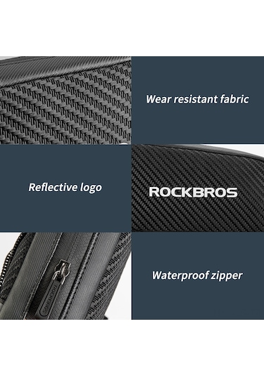 Jeemson Bisiklet Ön Çerçeve Çantası - Su Geçirmez, Dayanıklı, 1l Kapasiteli Siyah