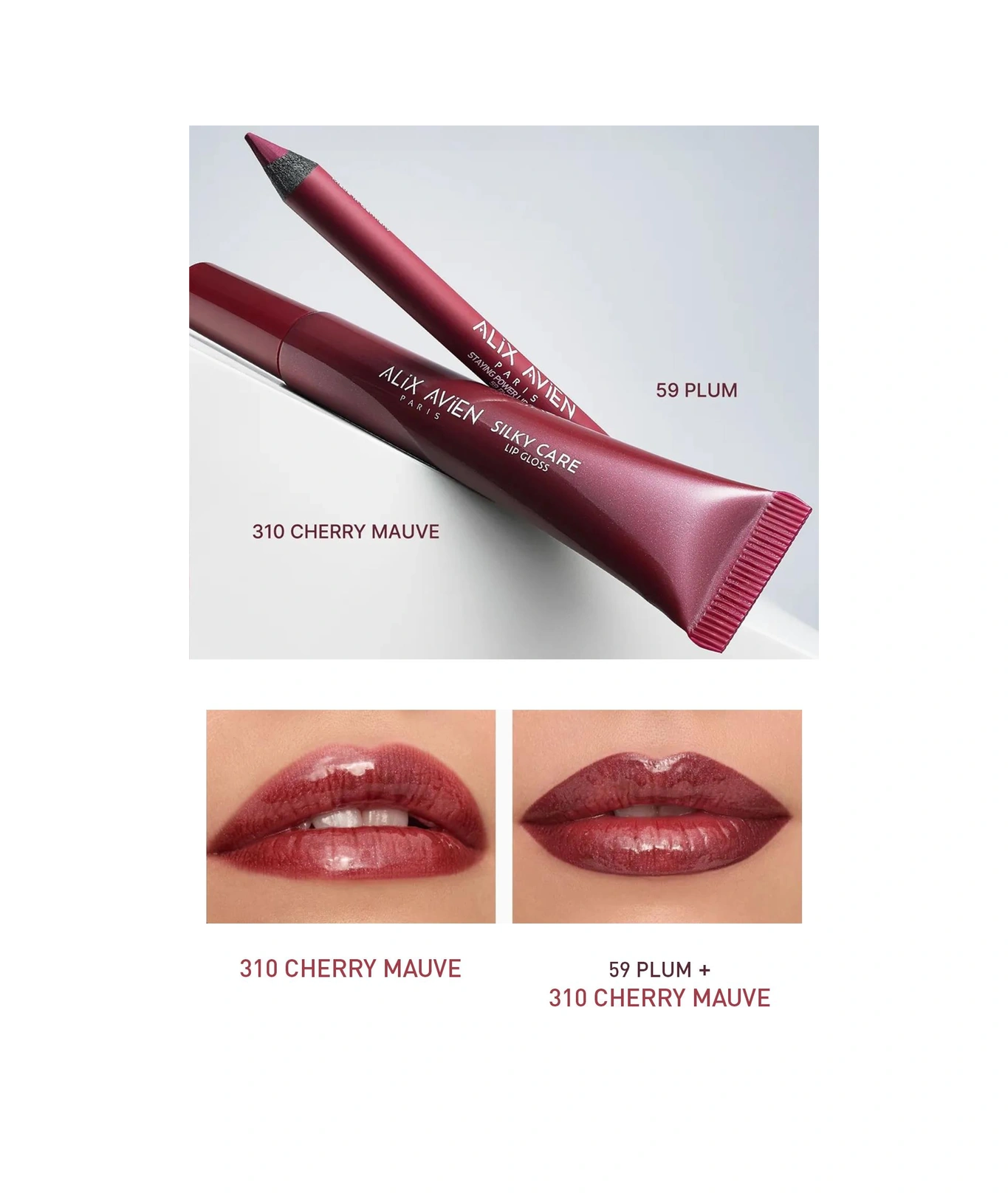 Alix Avien Dolgun Gürünüm Ve Nemlendirici Etkili Dudak Parlatıcısı Silky Care Lipgloss 310 Cherry Mauve