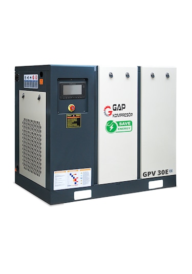 Gap Kompresör İnvertörlü Vidalı Hava Kompresörü 30 HP Tek Makine GPV30e