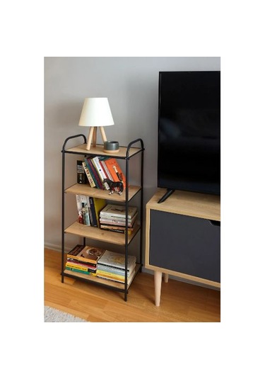 Jumbo 4 Katlı Lüx Metal Ayakkabılık Raf - Dekoratif Stand Siyah