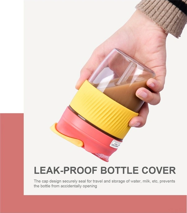 Fortunelane 600ml Sızdırmaz, Isıya Dayanıklı Silikon Kaplı Seyahat Kahve Bardak Sarı, Sağlam Design Sarı