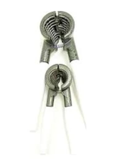 2 Parça Set Metal Fındık - Ceviz Kıracak Beyaz Saplı