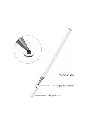 At-28 Macarone Renkli Pasif Kapasitif Kalem Cep Telefonu Dokunmatik Ekranlı 1 Kalem Kafalı Sarı