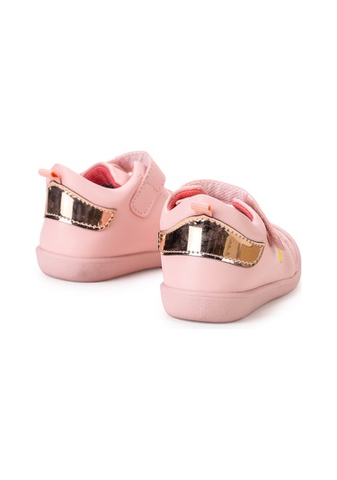 Kiko Kids Smile Cırtlı Kız Bebek İlk Adım Panduf Ayakkabı Pudra