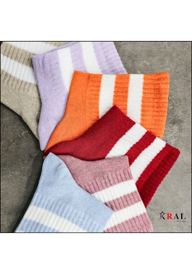 Kral Socks Unisex 6 Çift Soft Renkler Model Pamuklu Terletmez Çorap Seti