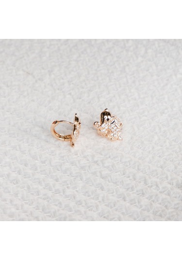 Kadın Kararmaz Çelik Lüks Takı Zirkon Taşlı Fil Küpe