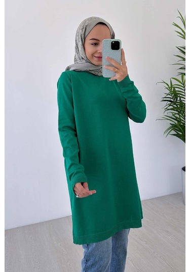Basic Merserize Tunik - Yeşil Yeşil