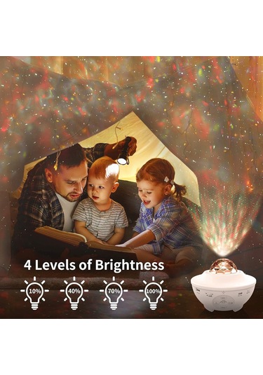Bukrem Store Galaxy Uyumlu Star Projektör Hoparlör Rgb Lazer & Nebula Işık + Bluetooth 5.0 + Usb / Timer / Uzaktan Kumanda