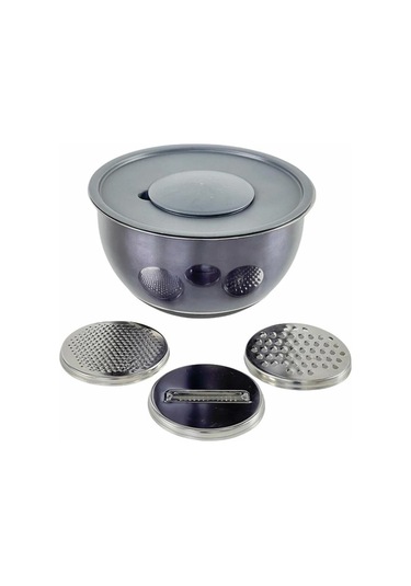 Arow Darıa Paslanmaz Çelik Rendeli Kapaklı Karıştırma Kabı 26 Cm Gri Dc1.tr-2456 Çok Renkli