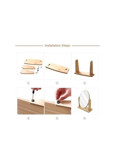 Unichrome Yuvarlak Ayarlanabilir Masaüstü Makyaj Aynası