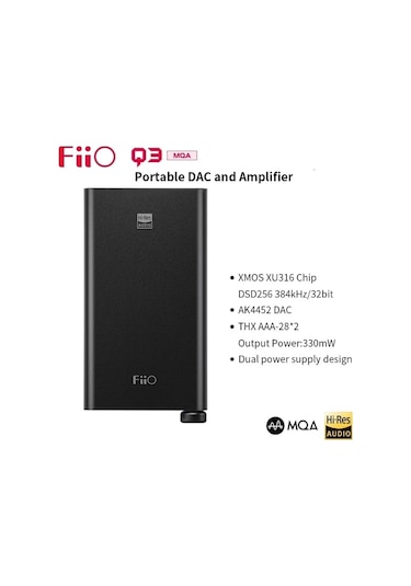 Fiio Q3 MQA Taşınabilir Kulaklık Amfisi - Dsd Dac