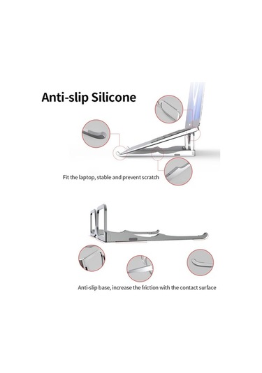 Novahub Katlanabilir Alüminyum Dizüstü Bilgisayar Standı - Siyah, Taşınabilir Gözlük Tasarımı, 19,85x6,15x1,25 Cm