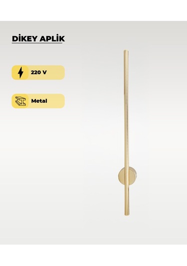 12w Gold Dikey Aplik - Gün Işığı Gold