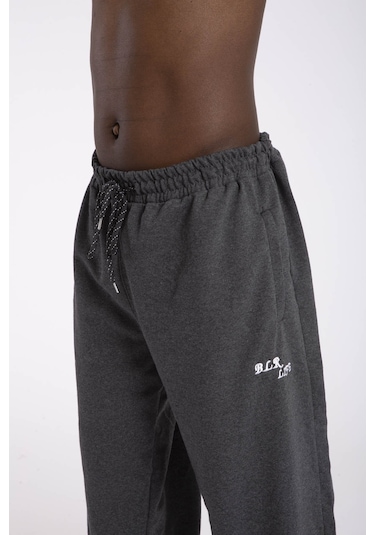 Büyük Beden Erkek Eşofman Altı Cepli Fermuarlı Blr-08- Füme