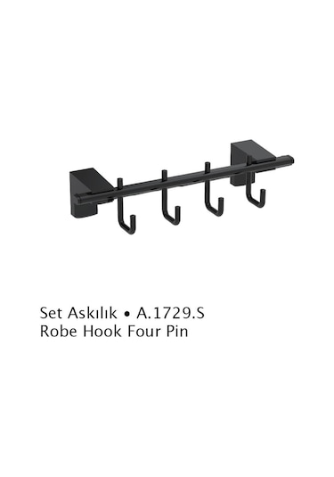 Deppot F1 Mat Siyah Set Askılık A.1729.S Mat Siyah