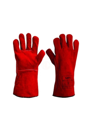 Kaynakçı Eldiveni, Welder Pro, Deri, Kırmızı, No:10