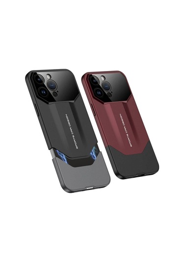 IPhone Uyumlu 14 Pro Max Kılıf Çift Parçalı Zore Ays Pro İkili Kapak-siyah-gri