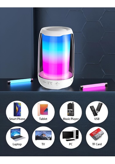 MN6 Pluse 4 Mini Ses Bombası 360° Işıklandırma Bluetooth Hoparlör