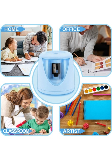 Ruicoo Pil Ve Usb Şarjlı Otomatik Kalemtıraş - Mavi Renk, Pratik Ve Kullanışlı