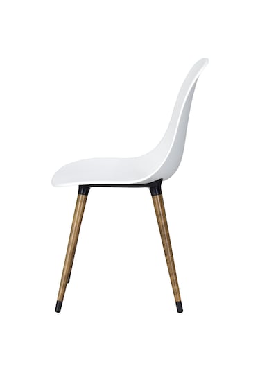Vilinze Eames Kestane Ahşap Ayak Plastik Beyaz Sandalye