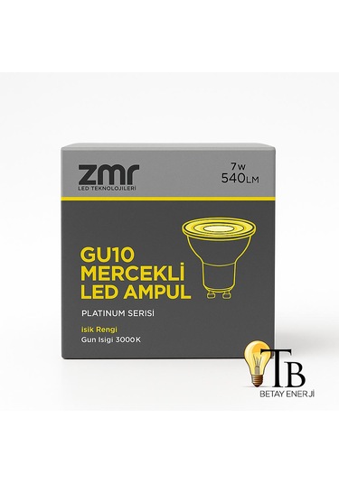 Zmr Gu10 Mercekli Led Ampul 7w 540 Lümen Platinum Serisi 3000k - Gün Işığı