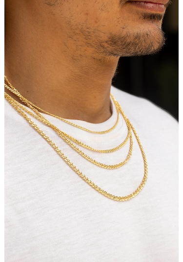 Uşaklıhafız 14 Ayar Altın Düz Tilki Kuyruğu Erkek Zincir 3.16 MM