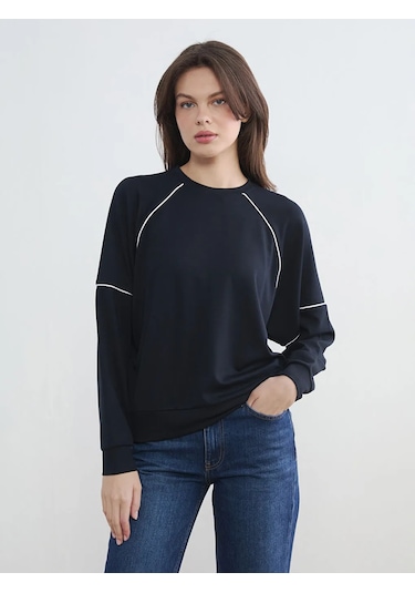 Lc Waikiki Lacivert Bisiklet Yaka Kadın Sweatshirt